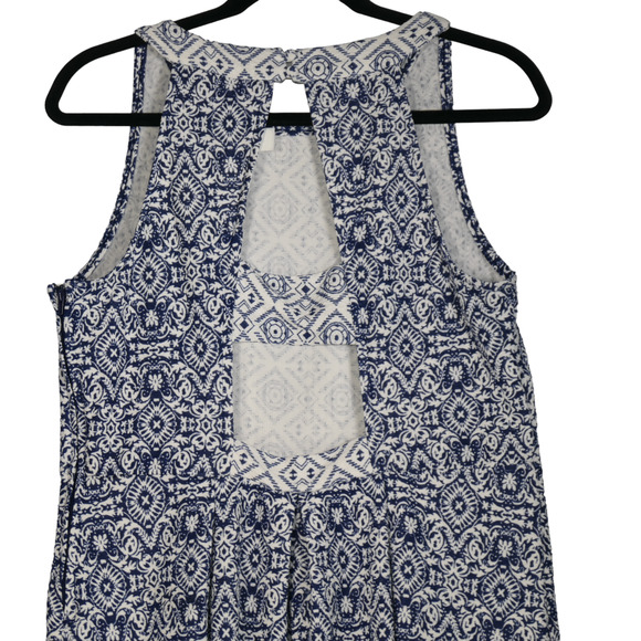 Xhilaration Knit Dress Womens Large Blue White Cut Out Back Stretch Blend - Picture 7 of 9
